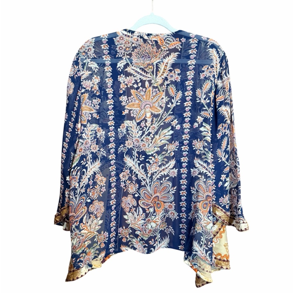 Soft Surroundings Moonlight Garden Kimono Topper Womens LP Boho Velvet Festival - Picture 4 of 14